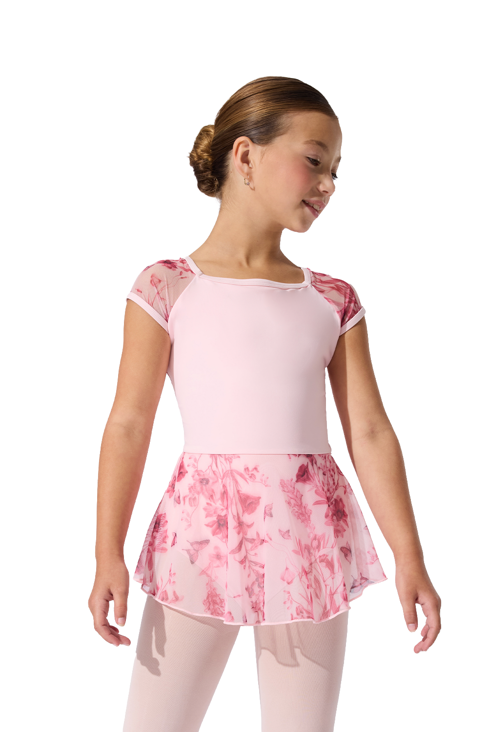 Capezio Girls' Waterlily Floral Mesh Dress