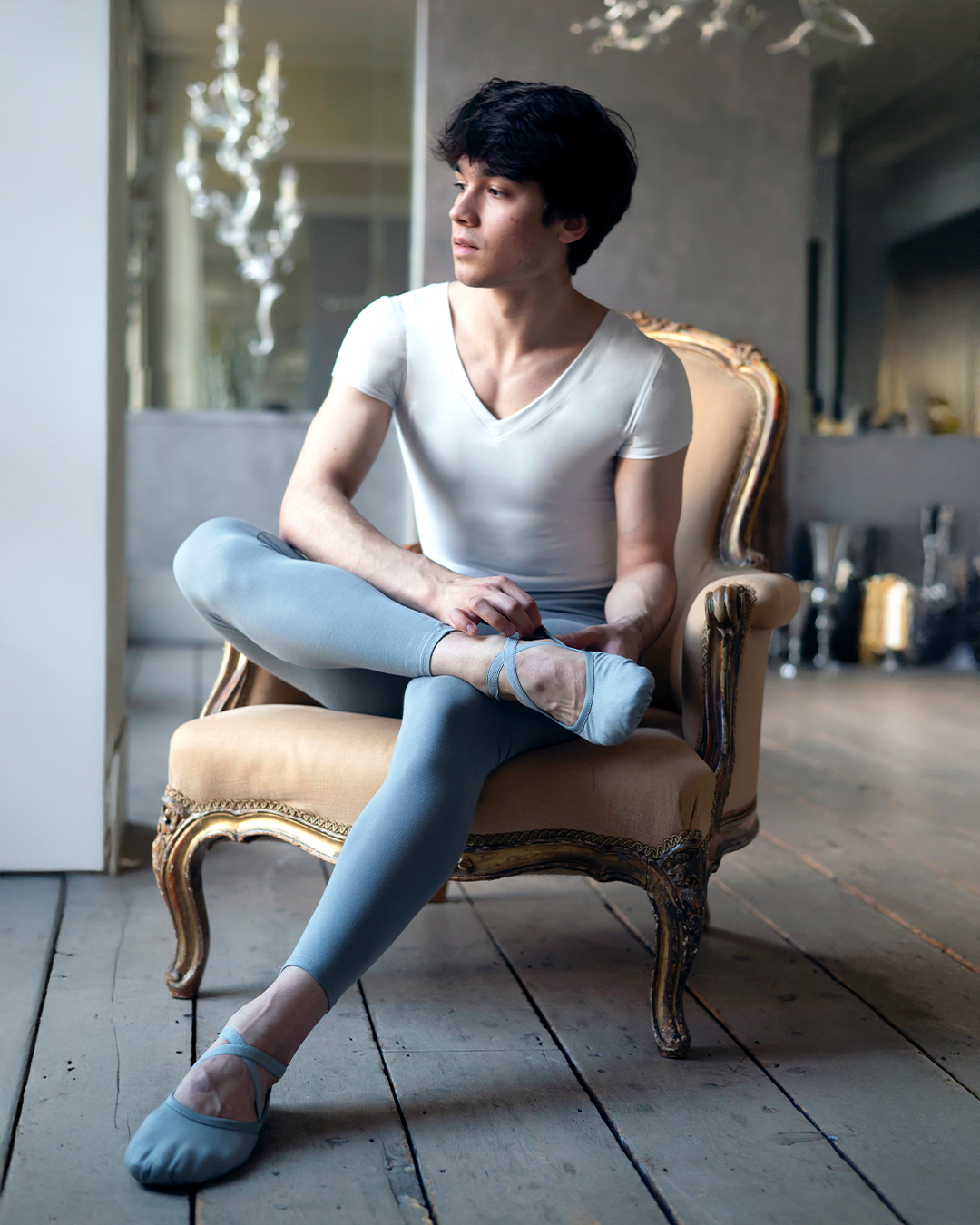 Wear Moi Horacio Short Sleeve leotard with built in dance belt