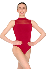 Georgia High Neck Sleeveless Leotard Wine
