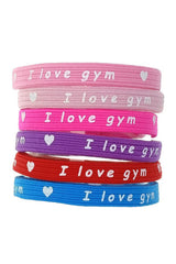 Girardi I LOVE GYM elastic hair tie- Pack of 6
